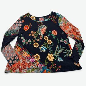Johnny Was Ardell Favorite Tee Womens Medium Floral Patchwork R14020A-0